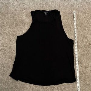 Athleta Black Relaxed Scoop Neck Tank Ribbed